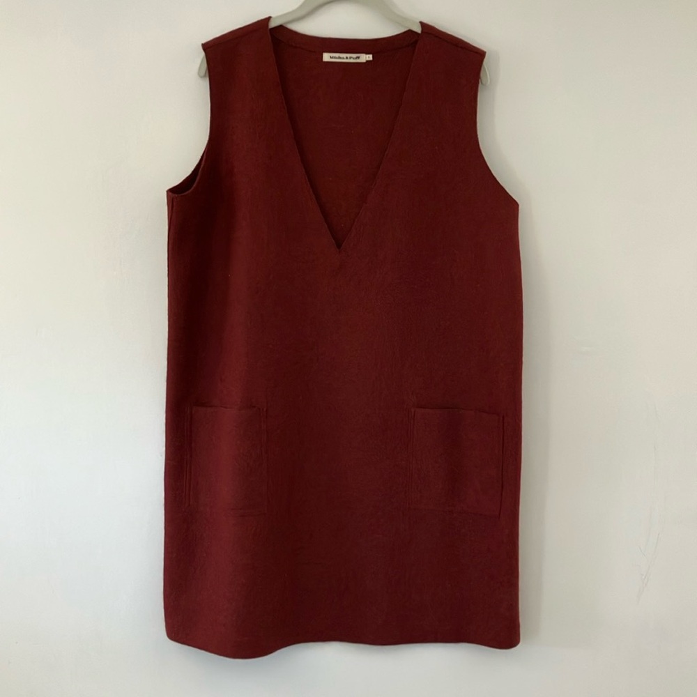 #26 Misha And Puff Deep Red Sleeveless alpaca/wool Dress size 3